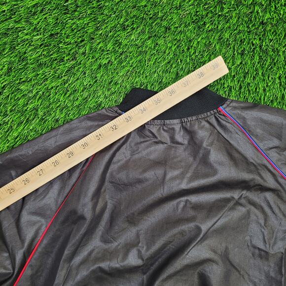 Vintage 80s BFGoodrich Racing Jacket Large 23x23 Boxy Crop Black Raglan - Picture 8 of 12